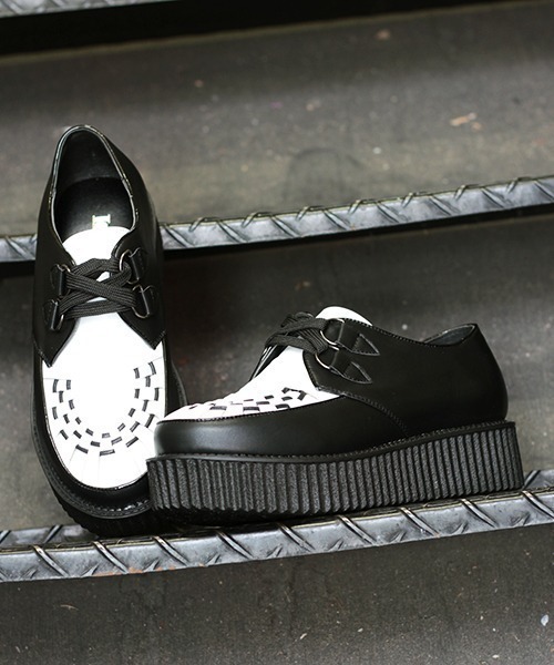 LOVEHUNTER（ラブハンター）の「LOVEHUNTER / 厚底インターレースブーツ（その他シューズ・メンズ・ブラック×ホワイト/レオパード/ブラック×ブラック/ブラック/ホワイト・40/43/41/42/44）」の3枚目の写真