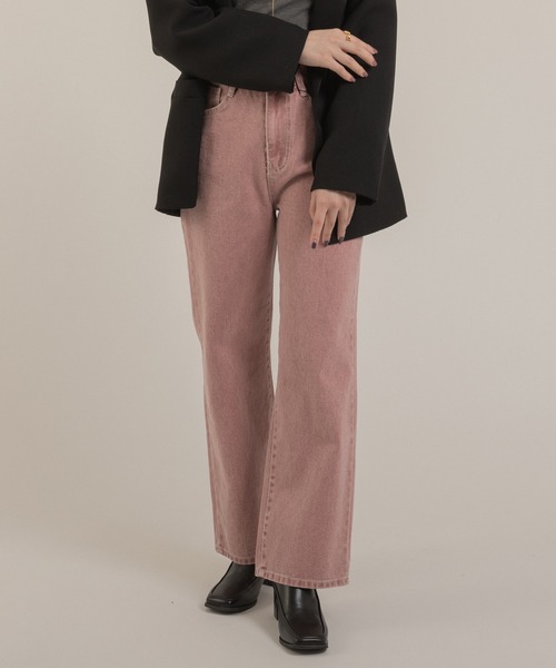 Jeudi（ジュディ）の「ストレートカラーデニムパンツ（デニムパンツ・レディース・カーキ/ピンク・S/M/L）」の2枚目の写真
