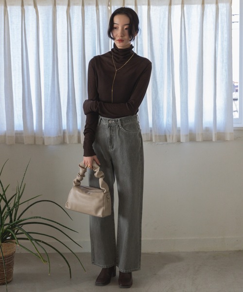 Jeudi（ジュディ）の「ストレートカラーデニムパンツ（デニムパンツ・レディース・カーキ/ピンク・S/M/L）」の3枚目の写真