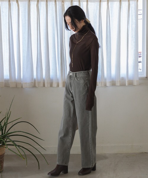 Jeudi（ジュディ）の「ストレートカラーデニムパンツ（デニムパンツ・レディース・カーキ/ピンク・S/M/L）」の8枚目の写真