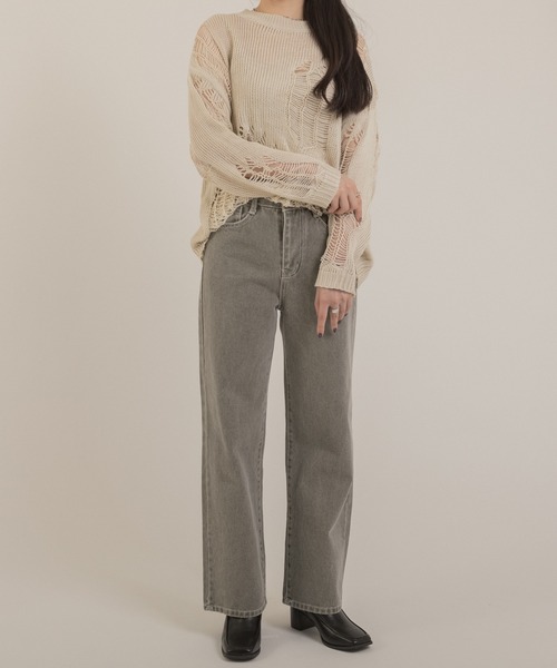 Jeudi（ジュディ）の「ストレートカラーデニムパンツ（デニムパンツ・レディース・カーキ/ピンク・S/M/L）」の14枚目の写真