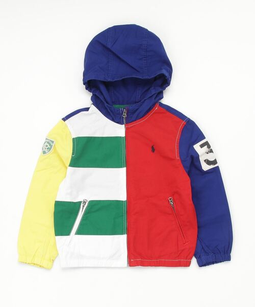 POLO RALPH LAUREN CHILDRENSWEAR（ポロ ラルフ ローレン チルドレンズウェア）の「カラーブロックド コットン フーデッド ジャケット（その他アウター・キッズ・マルチ・4/6/7）」の3枚目の写真