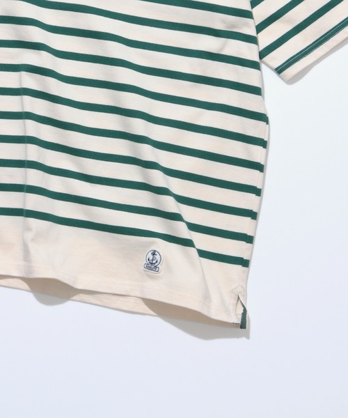 FIDELITY（フィデリティ）の「PANEL BORDER S/S REGULAR / パネルボーダー半袖バスクシャツ（Tシャツ/カットソー・メンズ・ダークグリーン/A/オフホワイト・FREE/LARGE/X-LARGE/MEDIUM）」の8枚目の写真