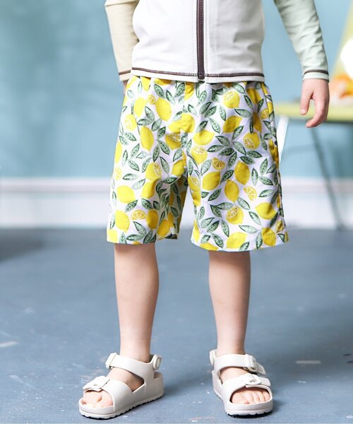 apres les cours(アプレレクール)の「【UVカット/一部リンク可能】バイカラー・総柄トランクス水着(水着・キッズ・イエロー/レインボー/サックスブルー/ネイビー・100/140/80/120/130/110/90)」の4枚目の写真