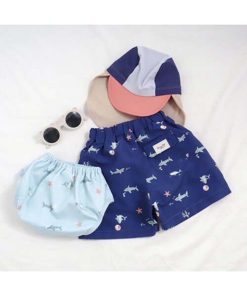 apres les cours(アプレレクール)の「【UVカット/一部リンク可能】バイカラー・総柄トランクス水着(水着・キッズ・イエロー/レインボー/サックスブルー/ネイビー・100/140/80/120/130/110/90)」の7枚目の写真