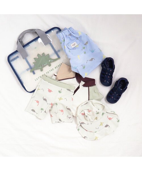 apres les cours(アプレレクール)の「【UVカット/一部リンク可能】バイカラー・総柄トランクス水着(水着・キッズ・イエロー/レインボー/サックスブルー/ネイビー・100/140/80/120/130/110/90)」の8枚目の写真