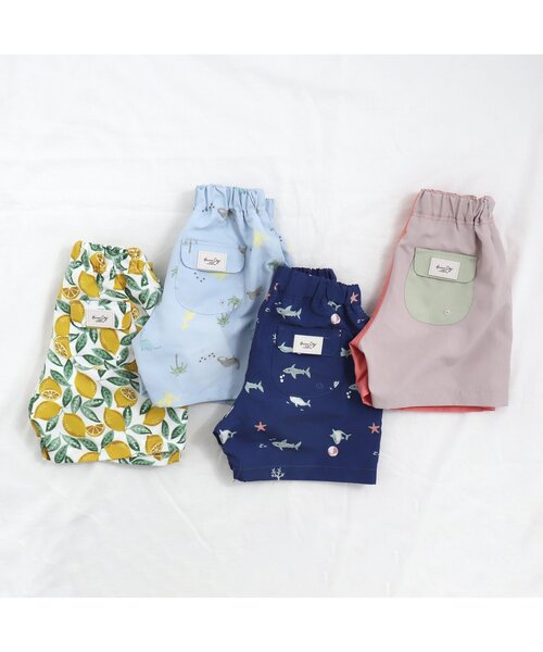 apres les cours(アプレレクール)の「【UVカット/一部リンク可能】バイカラー・総柄トランクス水着(水着・キッズ・イエロー/レインボー/サックスブルー/ネイビー・100/140/80/120/130/110/90)」の9枚目の写真