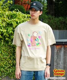 OUTDOOR PRODUCTS | 【OUTDOOR PRODUCTS/アウトドアプロダクツ】【 おさるのジョージ 】ニョッキ ハンドリー コラボ Tシャツ ドロップショルダー オーバーサイズ(Tシャツ/カットソー)