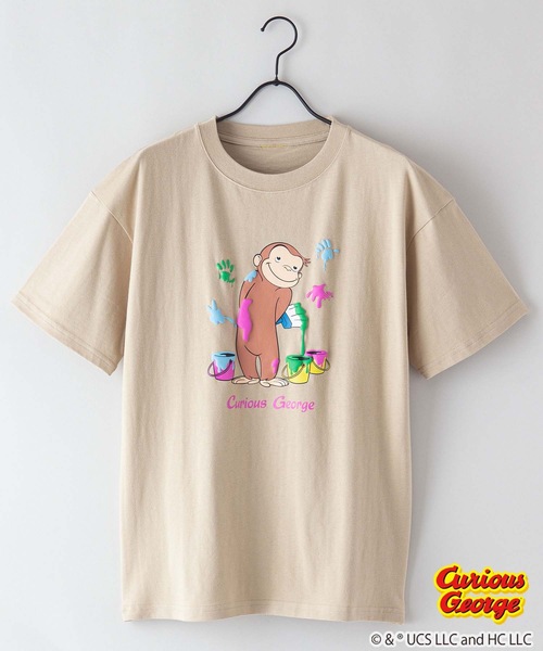 OUTDOOR PRODUCTS（アウトドアプロダクツ）の「【OUTDOOR PRODUCTS/アウトドアプロダクツ】【 おさるのジョージ 】ニョッキ ハンドリー コラボ Tシャツ ドロップショルダー オーバーサイズ（Tシャツ/カットソー・メンズ・ダークグリーン/ベージュ/ホワイト/ホワイト系その他/オフホワイト/ピンク系その他・SMALL/MEDIUM/LARGE/X-LARGE）」の10枚目の写真