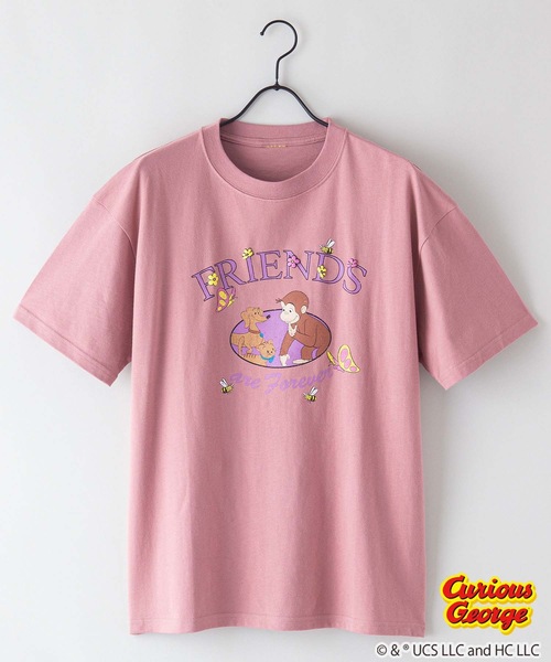 OUTDOOR PRODUCTS（アウトドアプロダクツ）の「【OUTDOOR PRODUCTS/アウトドアプロダクツ】【 おさるのジョージ 】ニョッキ ハンドリー コラボ Tシャツ ドロップショルダー オーバーサイズ（Tシャツ/カットソー・メンズ・ダークグリーン/ベージュ/ホワイト/ホワイト系その他/オフホワイト/ピンク系その他・SMALL/MEDIUM/LARGE/X-LARGE）」の14枚目の写真