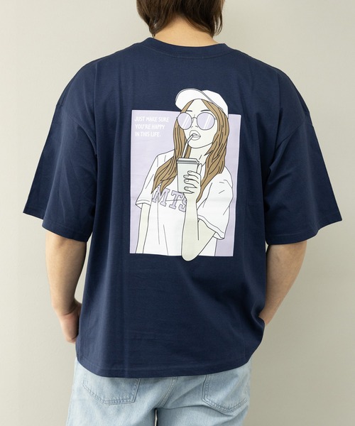 STYLEBLOCK(スタイルブロック)の「半袖プリントBIGTシャツ(Tシャツ/カットソー・メンズ・ホワイト/イエロー/ネイビー・M/L)」の2枚目の写真