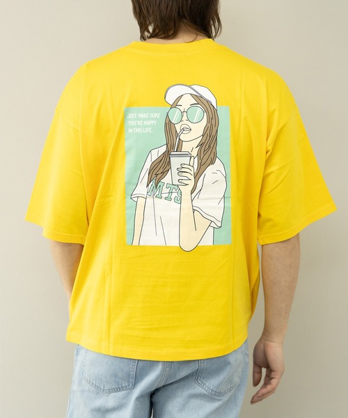 STYLEBLOCK(スタイルブロック)の「半袖プリントBIGTシャツ(Tシャツ/カットソー・メンズ・ホワイト/イエロー/ネイビー・M/L)」の3枚目の写真