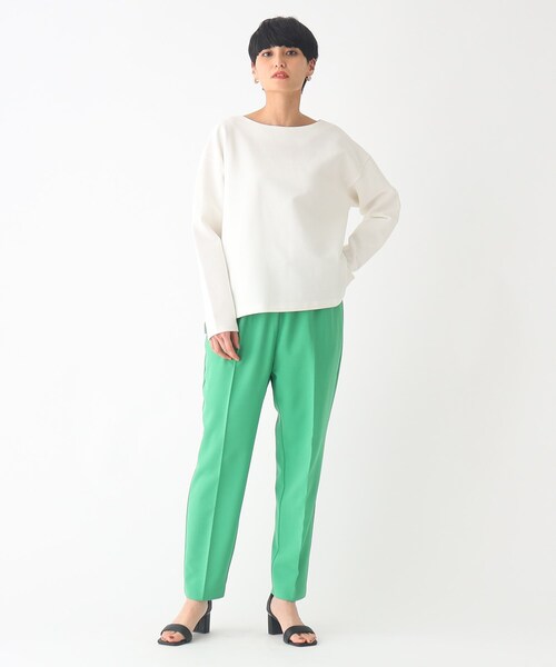 OPAQUE.CLIP(オペークドットクリップ)の「◆ピマコットン混リップル ボートネックカットソー(Tシャツ/カットソー・レディース・ホワイト系その他3/オフホワイト/ライトベージュ/ブラック・40/38/42)」の5枚目の写真