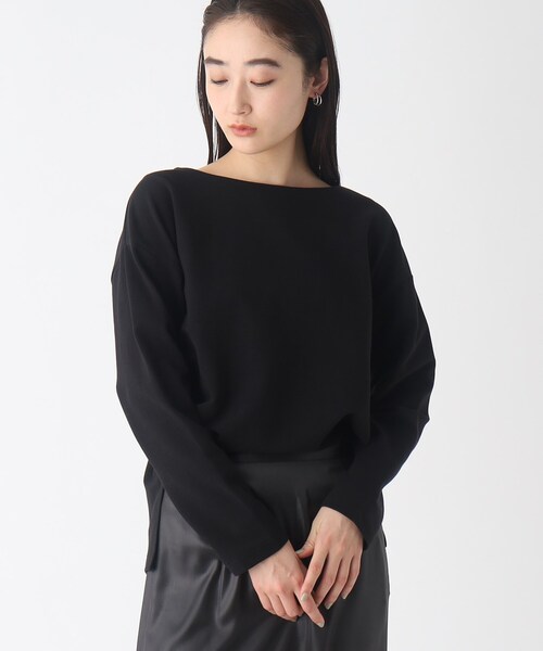 OPAQUE.CLIP(オペークドットクリップ)の「◆ピマコットン混リップル ボートネックカットソー(Tシャツ/カットソー・レディース・ホワイト系その他3/オフホワイト/ライトベージュ/ブラック・40/38/42)」の8枚目の写真