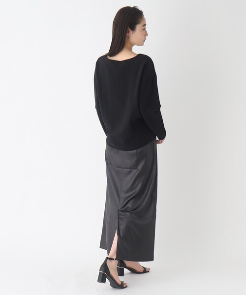 OPAQUE.CLIP(オペークドットクリップ)の「◆ピマコットン混リップル ボートネックカットソー(Tシャツ/カットソー・レディース・ホワイト系その他3/オフホワイト/ライトベージュ/ブラック・40/38/42)」の13枚目の写真