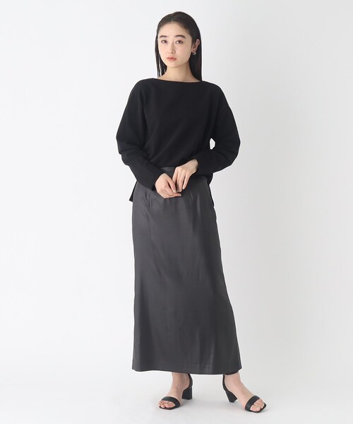 OPAQUE.CLIP(オペークドットクリップ)の「◆ピマコットン混リップル ボートネックカットソー(Tシャツ/カットソー・レディース・ホワイト系その他3/オフホワイト/ライトベージュ/ブラック・40/38/42)」の14枚目の写真