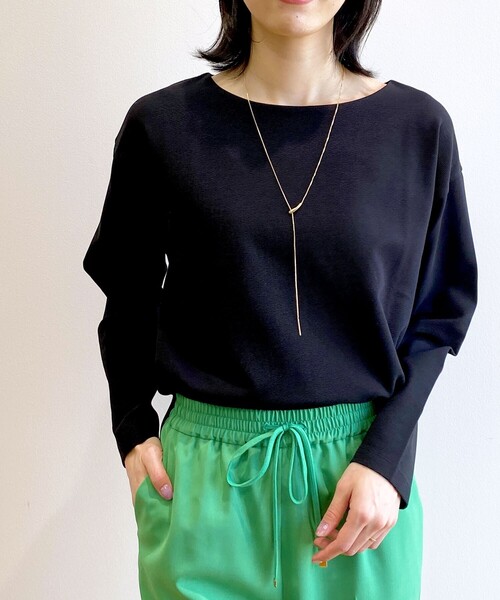 OPAQUE.CLIP(オペークドットクリップ)の「◆ピマコットン混リップル ボートネックカットソー(Tシャツ/カットソー・レディース・ホワイト系その他3/オフホワイト/ライトベージュ/ブラック・40/38/42)」の18枚目の写真