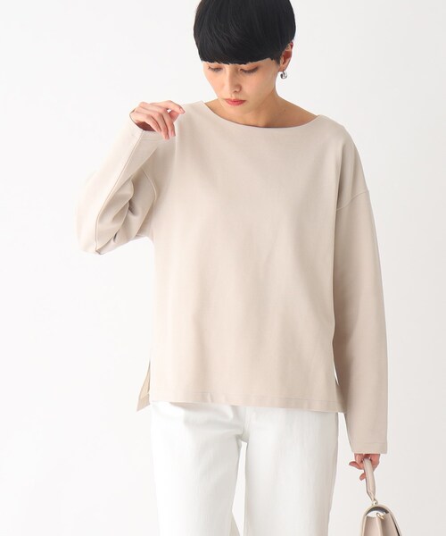 OPAQUE.CLIP(オペークドットクリップ)の「◆ピマコットン混リップル ボートネックカットソー(Tシャツ/カットソー・レディース・ホワイト系その他3/オフホワイト/ライトベージュ/ブラック・40/38/42)」の20枚目の写真