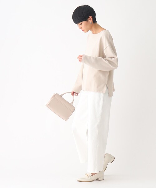 OPAQUE.CLIP(オペークドットクリップ)の「◆ピマコットン混リップル ボートネックカットソー(Tシャツ/カットソー・レディース・ホワイト系その他3/オフホワイト/ライトベージュ/ブラック・40/38/42)」の22枚目の写真