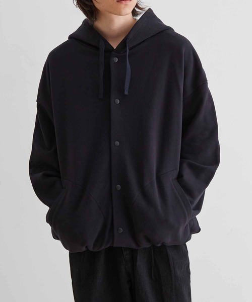ADAM ET ROPE'（アダムエロペ）の「【WEB限定】ビック ルーズ スウェット マリンパーカー / スナップ フーディー / ユニセックス（カーディガン/ボレロ・メンズ・ブラック/キナリ・L/M）」の14枚目の写真