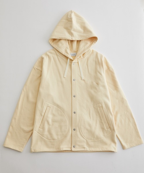 ADAM ET ROPE'（アダムエロペ）の「【WEB限定】ビック ルーズ スウェット マリンパーカー / スナップ フーディー / ユニセックス（カーディガン/ボレロ・メンズ・ブラック/キナリ・L/M）」の21枚目の写真