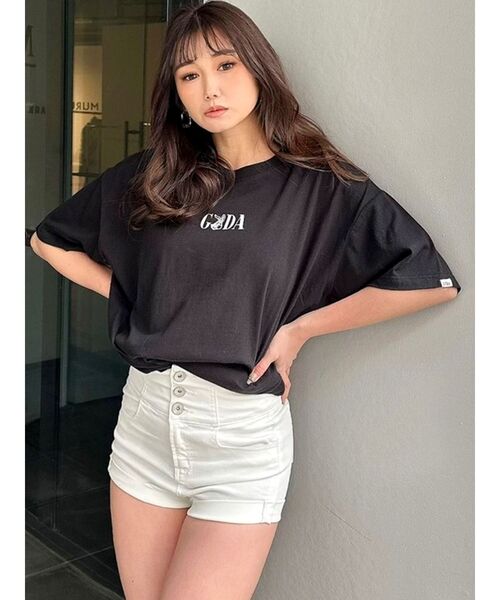 GYDA（ジェイダ）の「UNEXPECTED BUNNY BIG Tシャツ（Tシャツ/カットソー・レディース・ライトグレー/ブラック/オフホワイト/ピンク・FREE）」の2枚目の写真