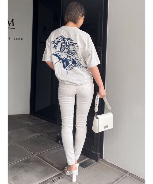 GYDA（ジェイダ）の「UNEXPECTED BUNNY BIG Tシャツ（Tシャツ/カットソー・レディース・ライトグレー/ブラック/オフホワイト/ピンク・FREE）」の14枚目の写真