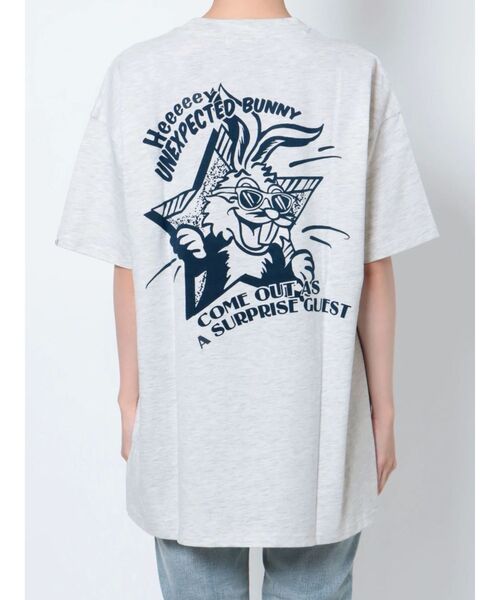 GYDA（ジェイダ）の「UNEXPECTED BUNNY BIG Tシャツ（Tシャツ/カットソー・レディース・ライトグレー/ブラック/オフホワイト/ピンク・FREE）」の15枚目の写真