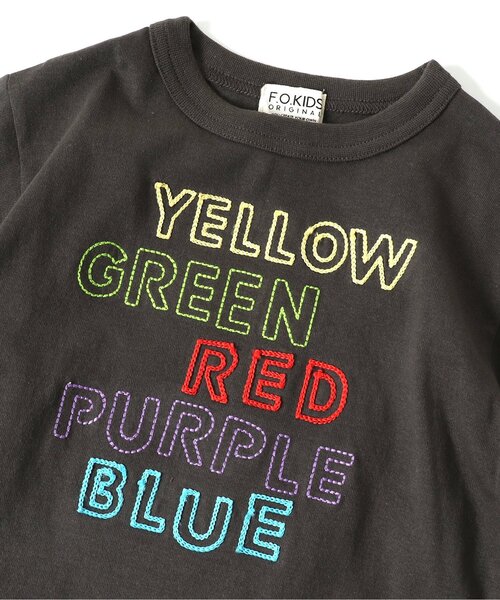 F.O.KIDS（エフオーキッズ）の「Stitch Tee（Tシャツ/カットソー・キッズ・チャコール/キナリ/ブルー/パープル/グリーン/イエロー・130/90/95/120/100/140/110/80）」の3枚目の写真