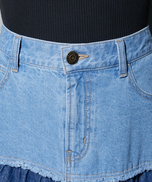 GEVS.(ジェイヴィス)の「<大きいサイズ> 綿100%デニムティアードマキシスカート GEVS.(スカート・レディース・ブルー系2/ブルー系1・4L/5L/L/LL/3L)」の19枚目の写真