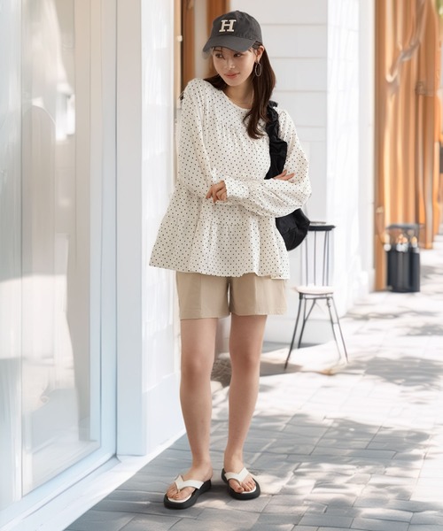 sea.(シードット)の「UVカット吸水速乾ラッシュガードフリルポケットショートパンツ(ラッシュガード・レディース・スミクロ/ベージュ/カーキ/ブルー系その他/ブラック系その他/ホワイト系その他/ブラウン/ブラック・L/M)」の19枚目の写真