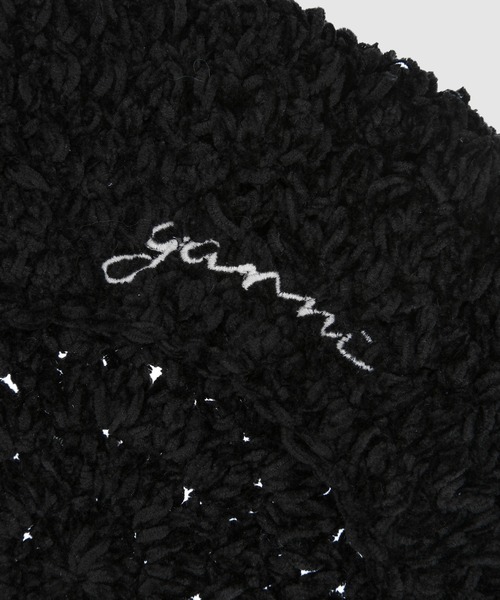 GANNI（ガニー）の「Velvet Crochet Beret（ハンチング/ベレー帽・レディース・ブラック・ONE SIZE）」の3枚目の写真