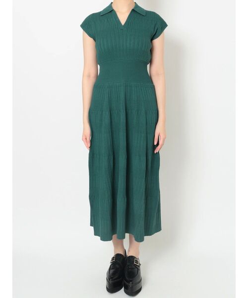 MURUA（ムルーア）の「ウエストリブニットワンピース（ワンピース・レディース・ブラック/グリーン・FREE）」の8枚目の写真