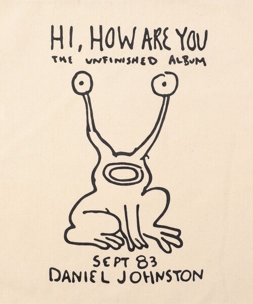 MUSIC TEE（ミュージックティー）の「MUSIC TEE/ミュージックティー DANIEL JOHNSTON TOTE BAG/グラフィック トートバッグ（トートバッグ・メンズ・オフホワイト・ONE SIZE）」の5枚目の写真