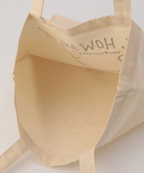 MUSIC TEE（ミュージックティー）の「MUSIC TEE/ミュージックティー DANIEL JOHNSTON TOTE BAG/グラフィック トートバッグ（トートバッグ・メンズ・オフホワイト・ONE SIZE）」の6枚目の写真