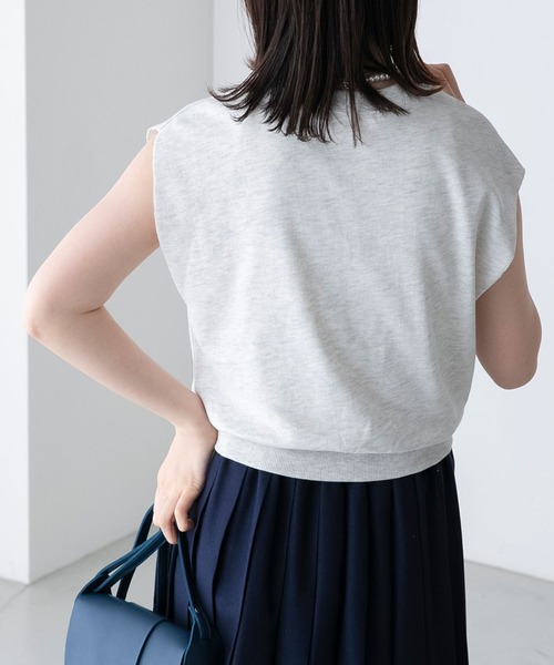 BONLECILL(ボンルシール)の「フレンチ刺繍 ミニ裏毛フレンチスリーブプルオーバー(Tシャツ/カットソー・レディース・杢グレー/ブラック/オフホワイト・FREE)」の12枚目の写真