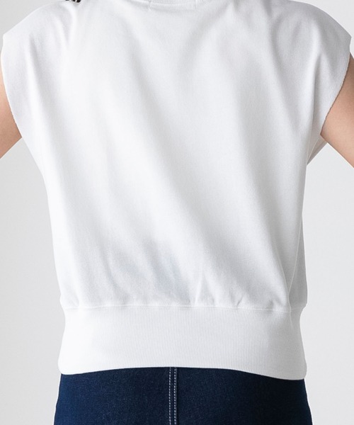 BONLECILL(ボンルシール)の「フレンチ刺繍 ミニ裏毛フレンチスリーブプルオーバー(Tシャツ/カットソー・レディース・杢グレー/ブラック/オフホワイト・FREE)」の13枚目の写真