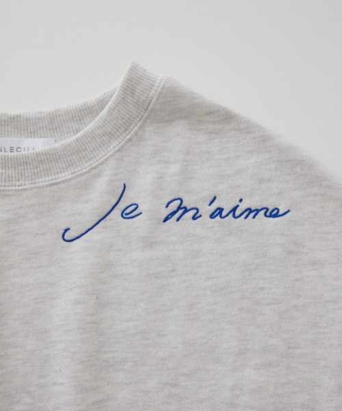 BONLECILL(ボンルシール)の「フレンチ刺繍 ミニ裏毛フレンチスリーブプルオーバー(Tシャツ/カットソー・レディース・杢グレー/ブラック/オフホワイト・FREE)」の19枚目の写真