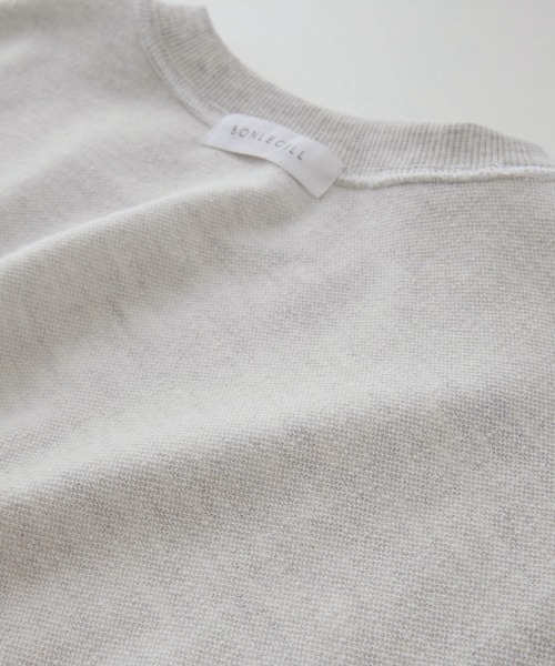 BONLECILL(ボンルシール)の「フレンチ刺繍 ミニ裏毛フレンチスリーブプルオーバー(Tシャツ/カットソー・レディース・杢グレー/ブラック/オフホワイト・FREE)」の9枚目の写真