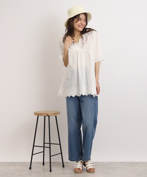 SHOO・LA・RUE（シューラルー）の「◆【ずるいくらい大人可愛い】スカラップレースブラウス（シャツ/ブラウス・レディース・ブラック/ホワイト系・00）」の11枚目の写真