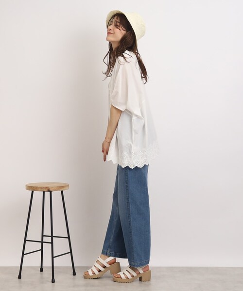 SHOO・LA・RUE（シューラルー）の「◆【ずるいくらい大人可愛い】スカラップレースブラウス（シャツ/ブラウス・レディース・ブラック/ホワイト系・00）」の18枚目の写真