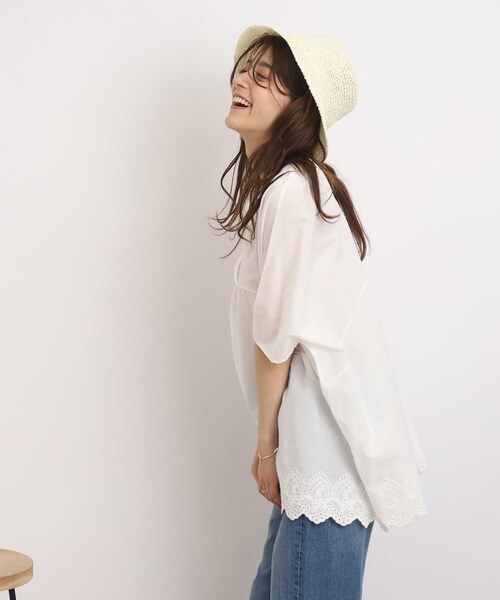 SHOO・LA・RUE（シューラルー）の「◆【ずるいくらい大人可愛い】スカラップレースブラウス（シャツ/ブラウス・レディース・ブラック/ホワイト系・00）」の3枚目の写真