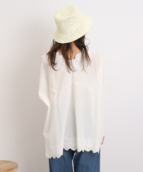 SHOO・LA・RUE（シューラルー）の「◆【ずるいくらい大人可愛い】スカラップレースブラウス（シャツ/ブラウス・レディース・ブラック/ホワイト系・00）」の9枚目の写真