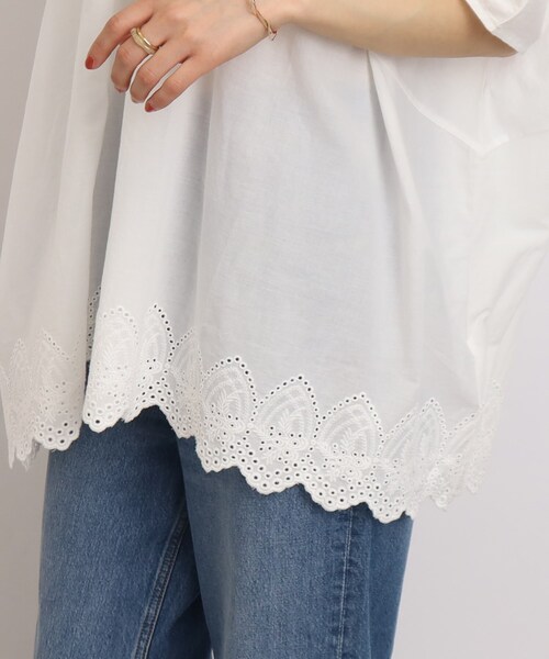 SHOO・LA・RUE（シューラルー）の「◆【ずるいくらい大人可愛い】スカラップレースブラウス（シャツ/ブラウス・レディース・ブラック/ホワイト系・00）」の13枚目の写真