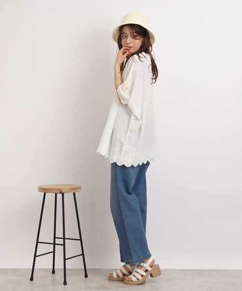 SHOO・LA・RUE（シューラルー）の「◆【ずるいくらい大人可愛い】スカラップレースブラウス（シャツ/ブラウス・レディース・ブラック/ホワイト系・00）」の5枚目の写真