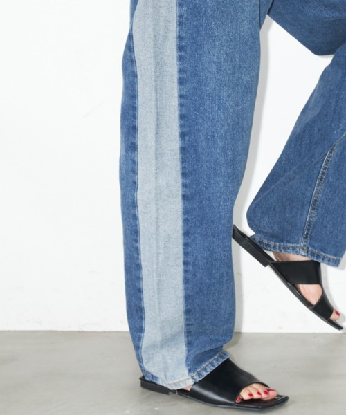 Auntie Rosa Holiday(アンティローザホリデー)の「サイドラインデニムパンツ(デニムパンツ・レディース・ブルー・FREE)」の16枚目の写真