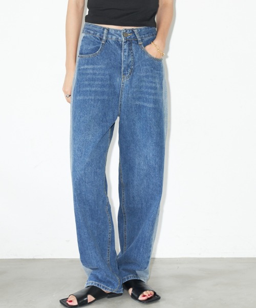 Auntie Rosa Holiday(アンティローザホリデー)の「サイドラインデニムパンツ(デニムパンツ・レディース・ブルー・FREE)」の10枚目の写真