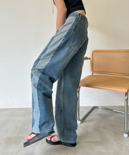 Auntie Rosa Holiday(アンティローザホリデー)の「サイドラインデニムパンツ(デニムパンツ・レディース・ブルー・FREE)」の20枚目の写真