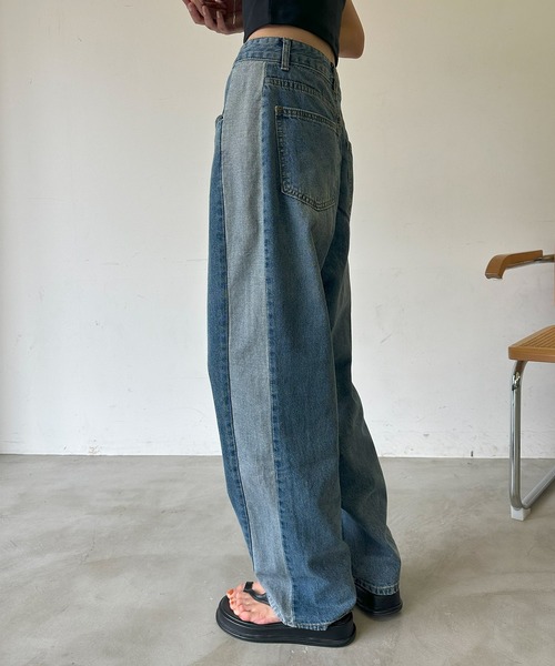 Auntie Rosa Holiday(アンティローザホリデー)の「サイドラインデニムパンツ(デニムパンツ・レディース・ブルー・FREE)」の21枚目の写真