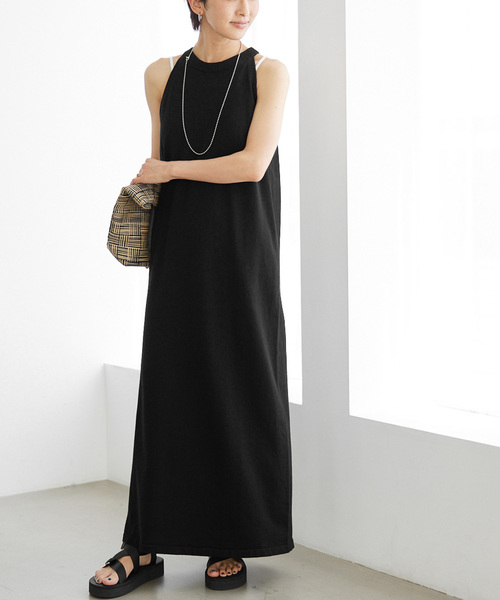 JOURNAL STANDARD relume（ジャーナルスタンダード　レリューム）の「インナーセットホルターネックニットワンピース（ワンピース・レディース・ブラック/ブラック系その他・FREE）」の3枚目の写真